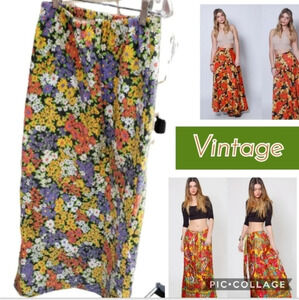 1970s floral‎ Maxi skirt XS..S